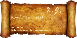 Kováts Judit névjegykártya